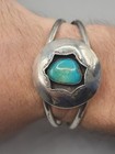 Old Pawn Turquoise Sterling Silver Shadowbox Cuff Bracelet