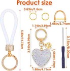 Car Keychain Heart Shape Rhinestone Key Chain Set Bling Crystal Key Rings Cute P
