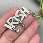 Vintage Irish Pride Pin Pewter Brooch  Estate Jewelry Pre-owned Dangle