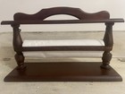 Vtg Countertop Paper Towel Holder Handled Wooden Replica Butcher Paper Dispenser