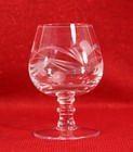 Vintage Set 6 Etched Crystal Cocktail Bar Glasses-1 3 4  W X 3 3 4  T- Mcm Style