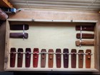 Collection Of 16 Pickett s 600 Slide Rules In Wood Display