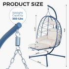 Blue Hanging Egg Chair With Leg Rest Outdoor Cushion Swinging Chair Patio Chair