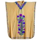 Womens Kashmiri Kaftan Light Orange Floral Embroidery Caftan L-50 