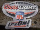 Vintage Original 2002 Coors Light Beer Sign Football 31 1 2  By 24   Tin Sign
