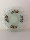 Antique Lancaster Mint Green Satin Painted Glass Bowl Open Lace Depression 9 5 