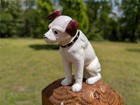 Cast Iron Rca Victor Nipper Dog Bank With Glass Eyes Bookend