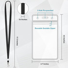 3 Pack Clear Id Badge Holder With Lanyard Black Lanyards Vertical 