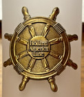 Holland America Cruise Line Cordial Shot Glass Pewter Ships Wheel Badge Souviner