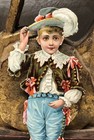Young Boy Victorian Die Cut Embossed Scrap - L4