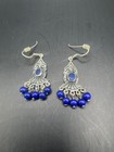 Native Sterling Silver Chandelier Lapis Earrings