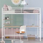 Twin Metal Loft Bed With Desk Storage Shelves Study Workstation Kids Child Gifts