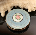 Antique Art Deco Era Enamel Guilloche Double Vanity Compact 1930 s Vintage J795