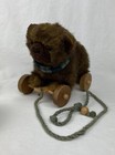 Applause Nostalgic Bear Teddy Pull Toy On Wood Wheels Plush Animal 1986 Vintage