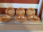 6 Vintage Fire King Peach Lusterware Anchor Hocking Small Berry Bowls Ovenware