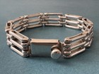 Vintage Taxco Mexico  925 Sterling Silver Heavy Box Links Bracelet