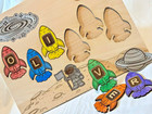 Personalized Space Rocket Name Puzzle Wooden Kids Space Toy Custom Child s Gift