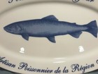 Rare Find Williams - Sonoma Fish Platter  french- Fresh Fish Of Day  Cobalt Blue