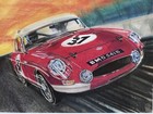 2x Signed Mg Mgb Dawn Le Mans 1964 Ltd Ed Print Paddy Hopkirk Rally Myke Carroll