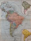 1945 South America Political Original Vintage Geographical Map 9 5 X 13 - C22-5