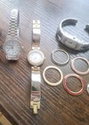 Vintage Lot  7 6  Of Old Watches Bezels Various Brands Quartz Bangle Folio Timex