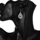 Womens 925 Sterling Silver Filigree Teardrop Drop Dangle Earrings  e433
