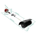 Gas Power Handheld Sweeper Broom Driveway Turf Artificial Grass Snow Clean 52cc