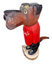 Listed Navajo Artist Harrison Juan Wood Sculpture Dog W Smoke   Sneekers