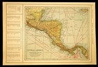 1921 Vintage Central America Map Guatemala Steamship Routes Antique Dated