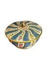 Vintage Decorative Floral Round Metal Tin W  Lid Made In England 7   