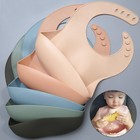 Soft Waterproof Silicone Baby Bib With Food Catcher  Baby Silicone Bib