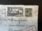 Gibralter Cover 1943 Passed Censor Cachet In Red 2d Grey 1 2d Green To Doncaster