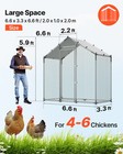 Vevor Large Walk-in Chicken Coop Run 6 6x3 3x6 6ft Metal Poultry Cage Spire Roof