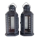 2 Ikea Enrum Lanterns Tealight Candle Holders Indoor   Outdoor Steel Black 8    