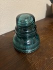 Vintage Hemingray No  40 Glass Insulator Aqua Blue Green 4  Tall  Swirly Glass