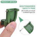 10pcs Boutonnieres Safety Pins  4 5x2 5cm Plastic Corsage Pin Buttonhole Green
