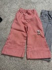 Lot Of 2 Vtg Buster Brown Checkered Pants Red Navy White Duck Size 2t 