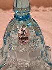 Vintage 2002 Fenton Topaz Blue Priscilla Glass Bell Original Fenton Label