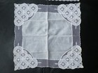 Lot Of 2 Vintage White Handkerchiefs Linen Lace Edge Wedding Bridal Free Ship