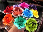 Ten Medium Metal Rose Flowers With Stems  Accents  Embellishments  Crafts