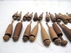 27 Vintage Turned Wood Lace Making Bobbins With Covers