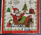 Vtg Mcm Kitchen Linen Tea Towel Christmas Tree Santa Sleigh Presents Wreath New