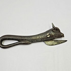 Antique Cast Iron Bull Cow Can Opener Spike Head Marked Estate Fresh As Found
