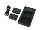 Neewer 2-pack Np-fw50 Replacement Battery And Dual Usb Charger Set For Sony