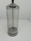 Vintage King Research Barbicide Disinfectant Glass Jar W  Lid    Strainer Dwbo