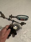 Antique Medium Magnifying Glass Vintage On Stand