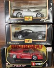 Lot Of 9 Vintage Mixed Burago Maisto 1995 Ferrari F50 Honda S2000 1 24