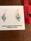 Native American Navajo Indian Dangle Turquoise Sterling Silver Earrings  35