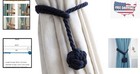 Fun   Unique 2 Pack Curtain Tiebacks - Heavy Duty Decorative Holdbacks Navy Blue
