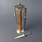 Sword Measuring Spoon Set With Pewter And Oak Countertop Stand